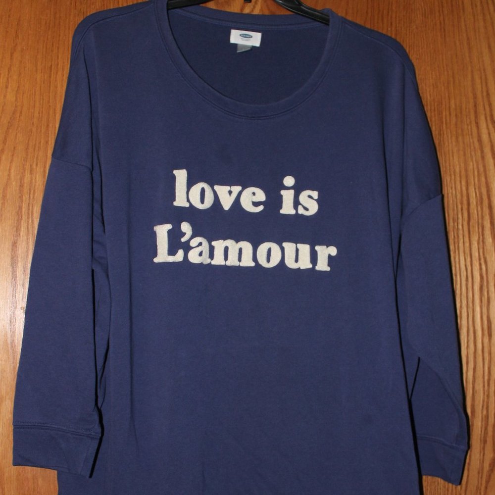 Old Navy "love is L'amour" 3X Sweater